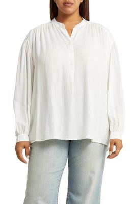 Treasure & Bond Ruched Detail Blouse in Ivory Egret