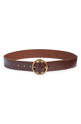 Treasure & Bond Sara Round Buckle Leather Belt in Brown
