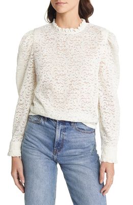 Treasure & Bond Scallop Lace Blouse in Ivory