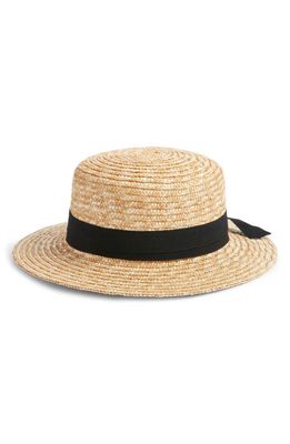 Treasure & Bond Straw Boater Hat in Natural Combo
