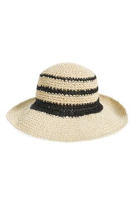 Treasure & Bond Stripe Straw Crochet Bucket Hat in Black Combo