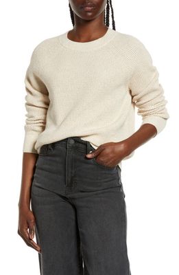 Treasure & Bond Thermal Knit Cotton Sweater in Beige Oatmeal Light Heather
