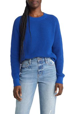 Treasure & Bond Thermal Knit Cotton Sweater in Blue Mazarine
