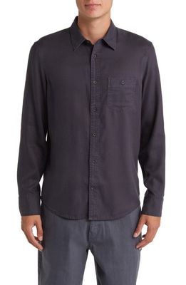 Treasure & Bond Trim Fit Solid Lyocell Button-Up Shirt in Navy India Ink
