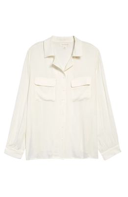 Treasure & Bond Utility Button-Up Shirt in Ivory Egret