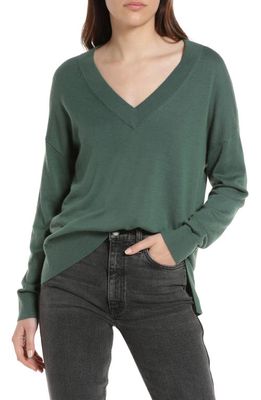 Treasure & Bond V-Neck Sweater in Green Posy