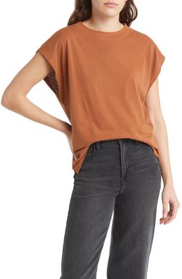Treasure & Bond Washed Cap Sleeve T-Shirt in Rust Bisque