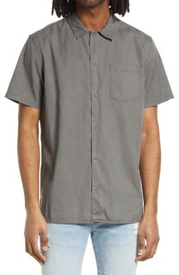 Treasure & Bond Washed Twill Button-Up Shirt in Grey Cobble