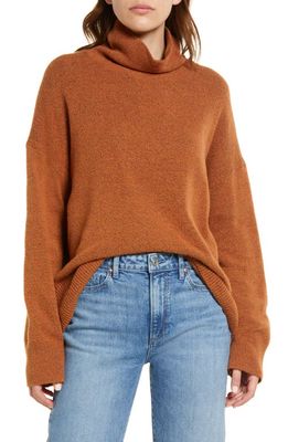 Treasure & Bond Women's Turtleneck Sweater in Rust Leather