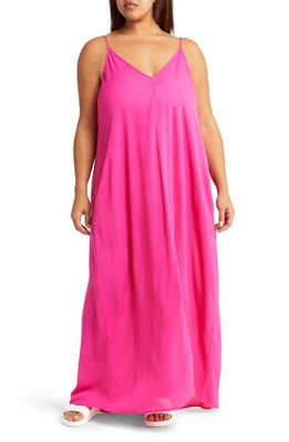 Treasure & Bond Woven Favorite Slipdress in Pink Cabaret