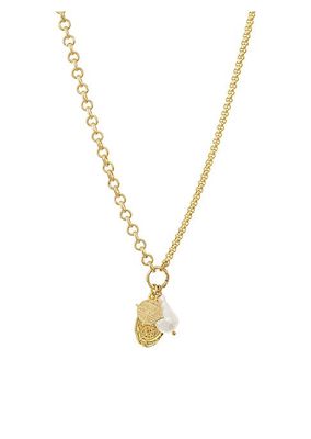 Treasures 18K Gold-Plated & Freshwater Pearl Charm Necklace