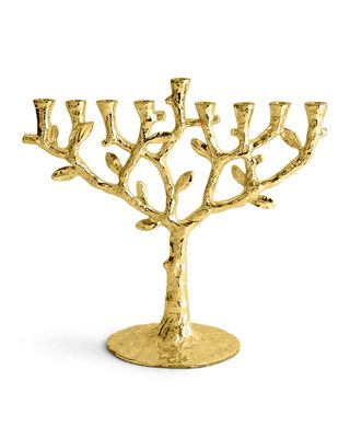 Tree of Life Gold Menorah