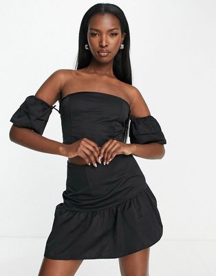 Trendyol bandeau and skirt set in black - part of a set