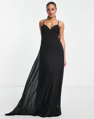 Trendyol overlay maxi dress in black