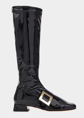 Tres Vivier Babies Patent Buckle Tall Boots