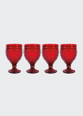 Trestle Glasses in Red, Set of 4