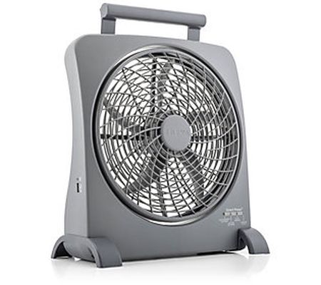 Treva 10" Battery or Adapter Powered Fan with U B