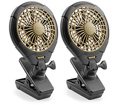 Treva 5" Battery Powered Clip Fan, 2 Pack