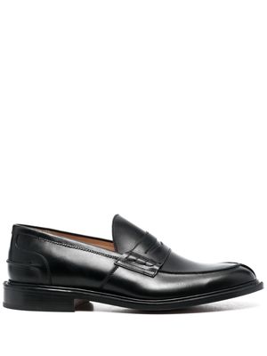 Tricker's almond toe leather loafers - Black