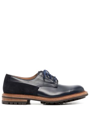 Tricker's panelled lace-up derby shoes - Blue