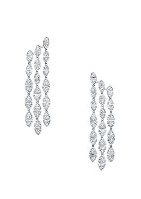 Trillion Cascade 14K White Gold & 9.64 TCW Lab-Grown Diamond Triple-Strand Drop Earrings