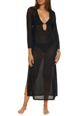 Trina Turk Elaire Mesh Cover-Up Maxi Dress in Black