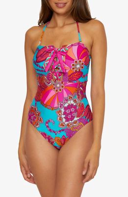 Trina Turk Meliani One-Piece Swimsuit in Blue/Pink Multi