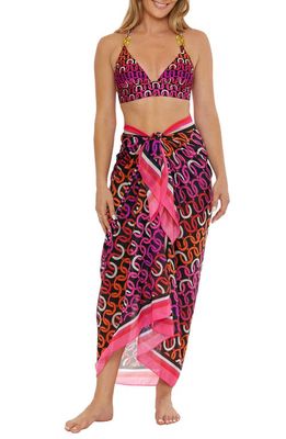 Trina Turk Scarf Print Cover-Up Pareo in Pink