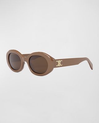 Triomphe Acetate Oval Sunglasses