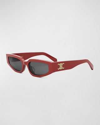 Triomphe Sleek Red Acetate Cat-Eye Sunglasses