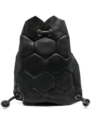 Trippen Hexagon leather backpack - Black