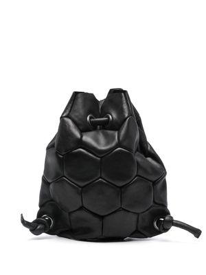 Trippen Hexagon panelled drawstring backpack - Black