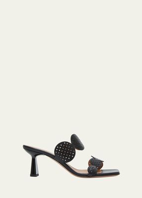 Trish Perforated Leather Mule Sandals