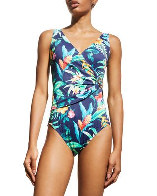Tropi-Calling Clara Wrap One-Piece Swimsuit