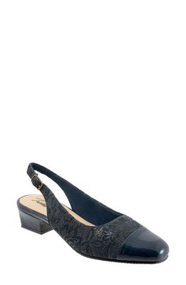 Trotters 'Dea' Slingback in Navy Floral