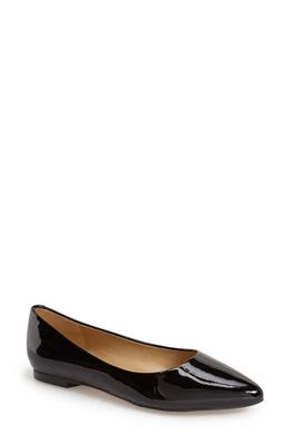 Trotters Estee Woven Flat in Black Patent