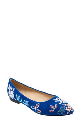 Trotters Estee Woven Flat in Blue Fabric