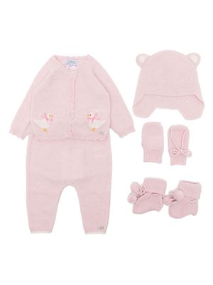 Trotters Jemima knitted babygrow set - Pink