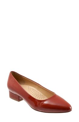 Trotters Jewel Suede Pump in Terracotta Patent