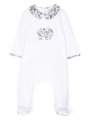 Trotters Little Elephant organic cotton romper - White