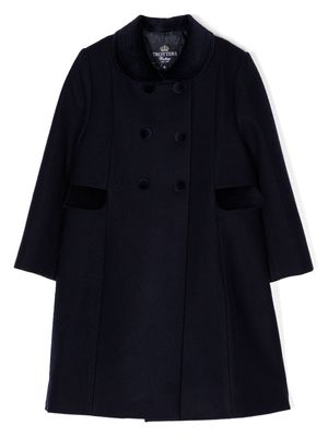 Trotters peter-pan collar wool coat - Blue