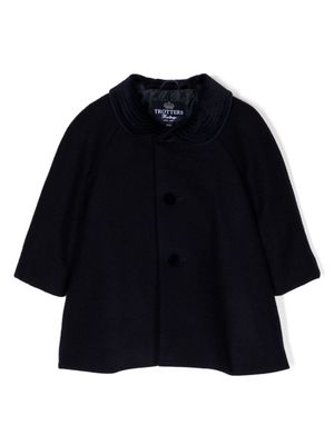 Trotters raglan-sleeve wool coat - Blue