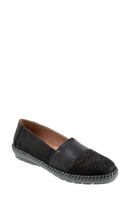 Trotters Royal Perforated Loafer in Black Nubuck