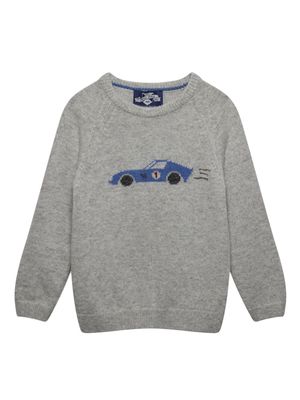 Trotters Sebastian car-intarsia jumper - Grey