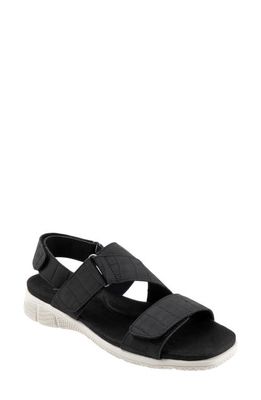 Trotters Tatia Slingback Sport Sandal in Black Croco