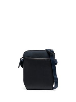 Troubadour compact faux-leather messenger bag - Blue