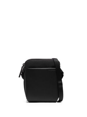 Troubadour compact vegan leather messenger bag - Black