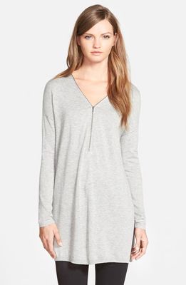 Trouvé Zip Neck Sweater in Grey Heather