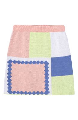 Truce Kids' Colorblock Knit Cotton Skirt in Multi
