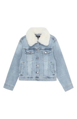 Truce Kids' Denim Jacket with Removable Faux Fur Collar